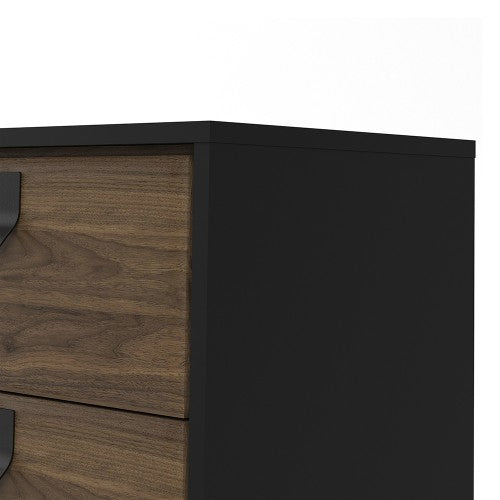 Ry Sideboard with 1 door + 2 drawers in Matt Black Walnut