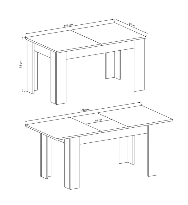 Luscanny Anderson Pine Wooden Extendable Dining Table 140cm - 180cm