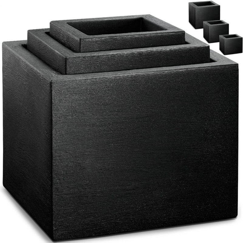 Garden Plant Planter Box 3Pcs Anthracite 50/40/30cm ( Clearance stock)