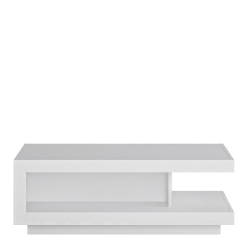 Luscanny Designer coffee table in Riviera White High Gloss for Living Room, Bedroom, Office