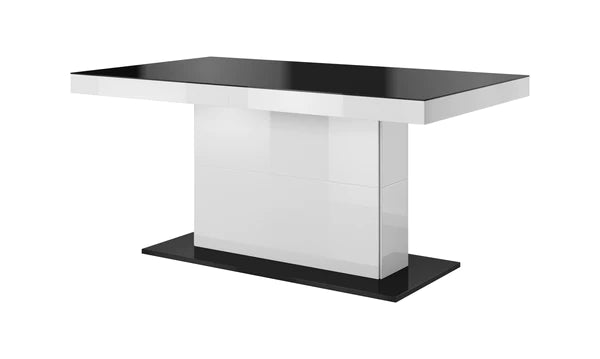 Lucanny Vrazi High Gloss Glass Top Extendable Dining Table in 2 colours 165cm