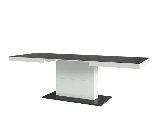 Lucanny Vrazi High Gloss Glass Top Extendable Dining Table in 2 colours 165cm