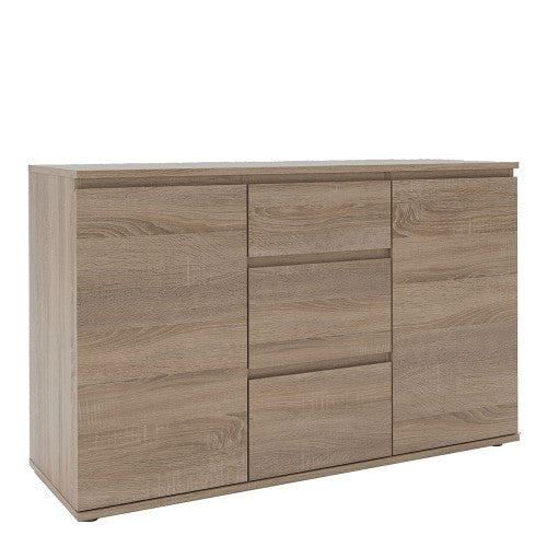 Luscanny Lenznova Imperial Sideboard Cabinet Cupboard with 3 Drawers & 2 Doors in Truffle Oak