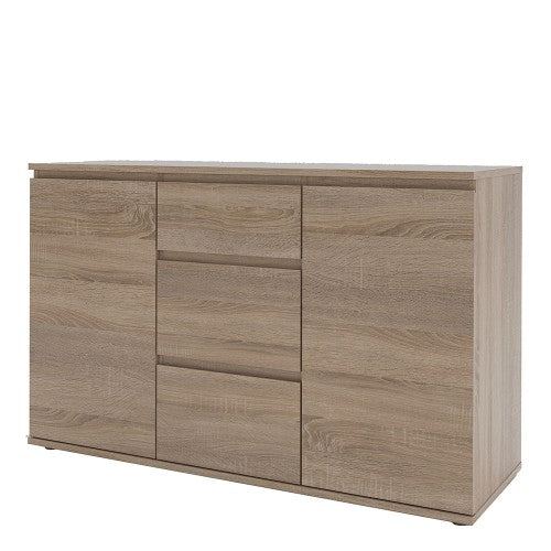 Luscanny Lenznova Imperial Sideboard Cabinet Cupboard with 3 Drawers & 2 Doors in Truffle Oak