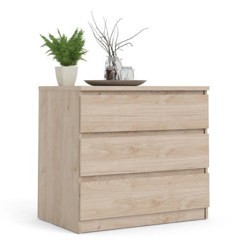 Luscanny Large 3 Drawers Bedside Cabinet Nightstand Table in Oak Storage Chest