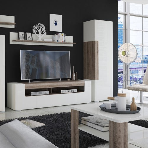 High Gloss Toronto Coffee Table with shelf Center Coffee Table for Flat Screen TV in Living Room, Bedroom, Office