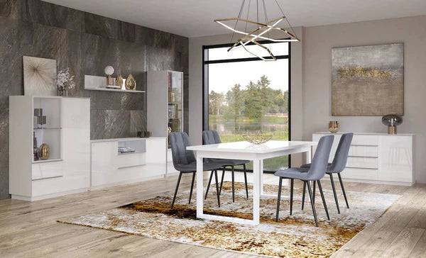 Luscanny Modern Glass Table Top Extendable Dining Table 170cm in 3 Colours