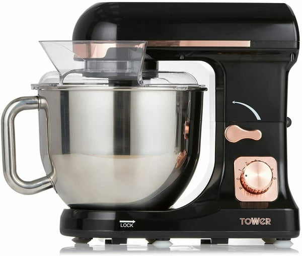 Tower T12033RG Stand Mixer 1000w In Black And Rose Gold