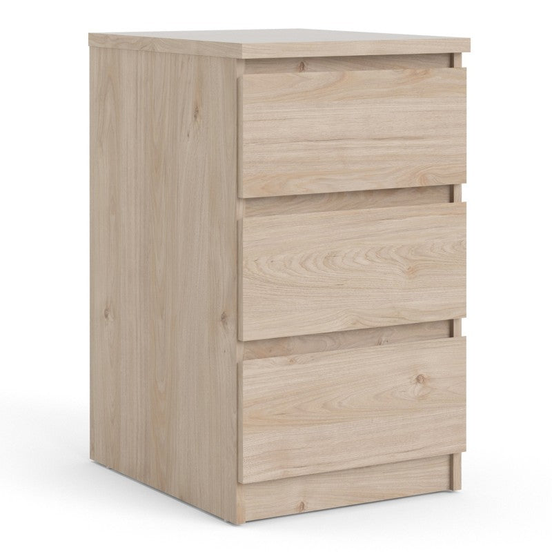 Luscanny 3 Drawers Bedside Cabinet Nightstand Table in Oak Storage Chest