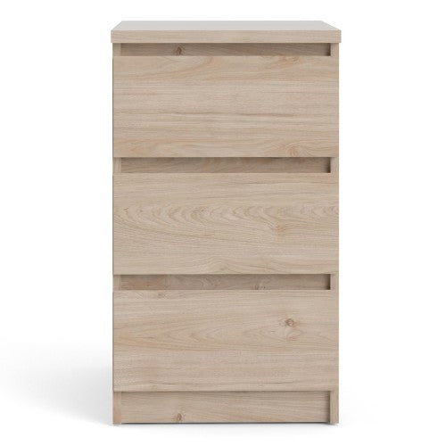 Luscanny 3 Drawers Bedside Cabinet Nightstand Table in Oak Storage Chest