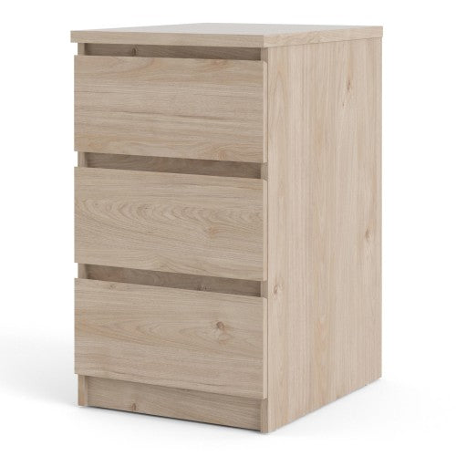 Luscanny 3 Drawers Bedside Cabinet Nightstand Table in Oak Storage Chest