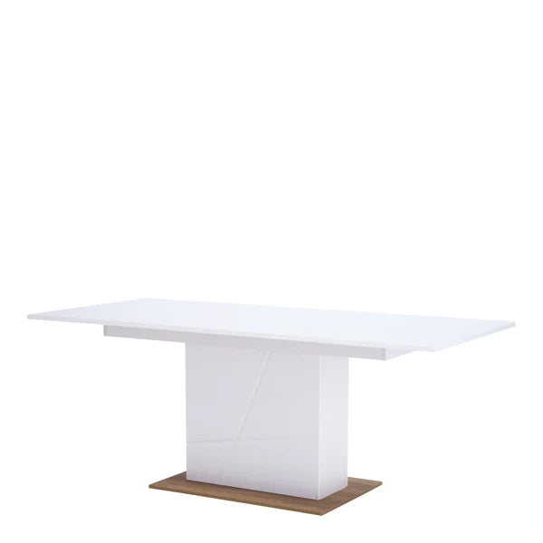 Luscanny Continental High Gloss Polished Extendable Dining Table in White 200cm