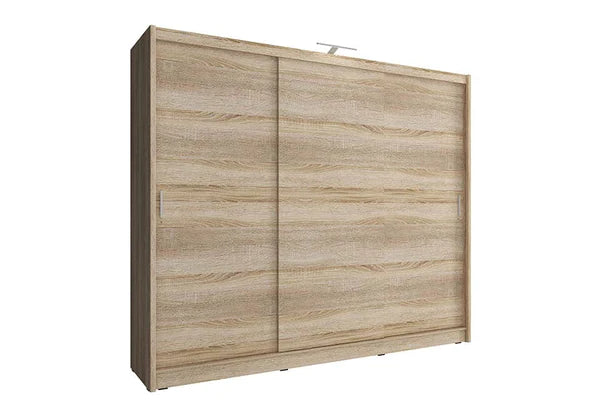 Luscanny Polished Wooden Sliding Door Bedroom Wardorpe 250cm