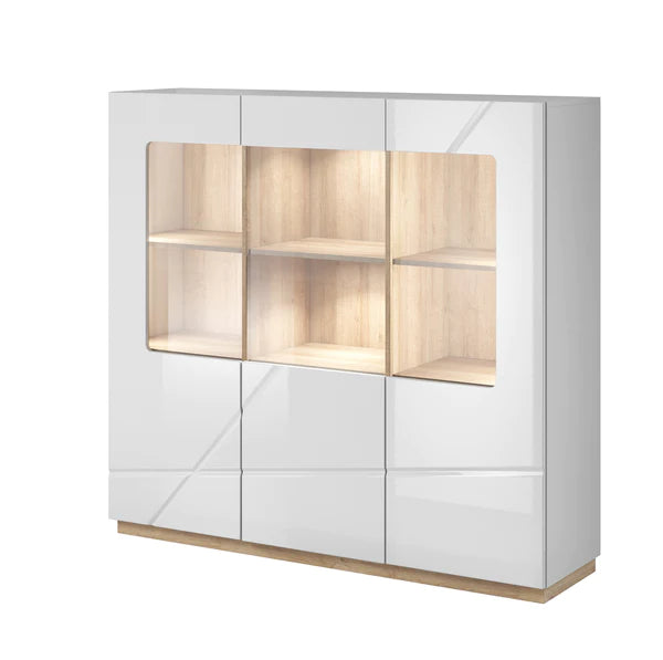 Luscanny High Gloss Gleaming Large Display Cabinet Sideboard