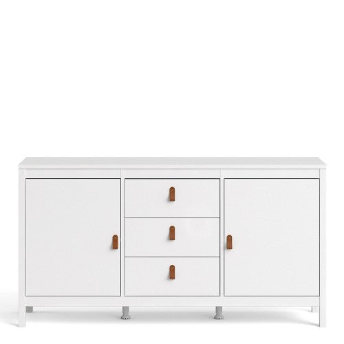 Luscanny Figurati LivingRoom Sideboard 3 drawers & 2 Doors in White