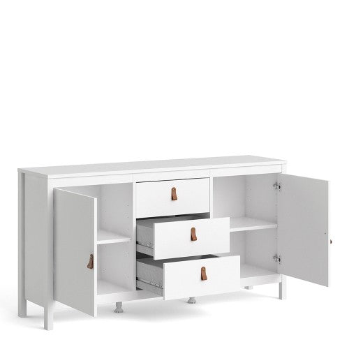 Luscanny Figurati LivingRoom Sideboard 3 drawers & 2 Doors in White