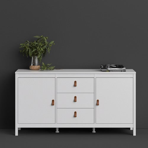 Luscanny Figurati LivingRoom Sideboard 3 drawers & 2 Doors in White